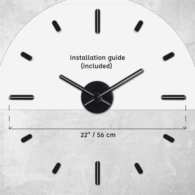 Presentime & Co Large Frameless DIY Wall Clock for Modern Home/Office Decoration, Silent no Ticking, Night Glow. Wall DÃ©cor for Living Room, Dining Room, Kitchen, Bedroom, Class Room, Office Space. - Image 5